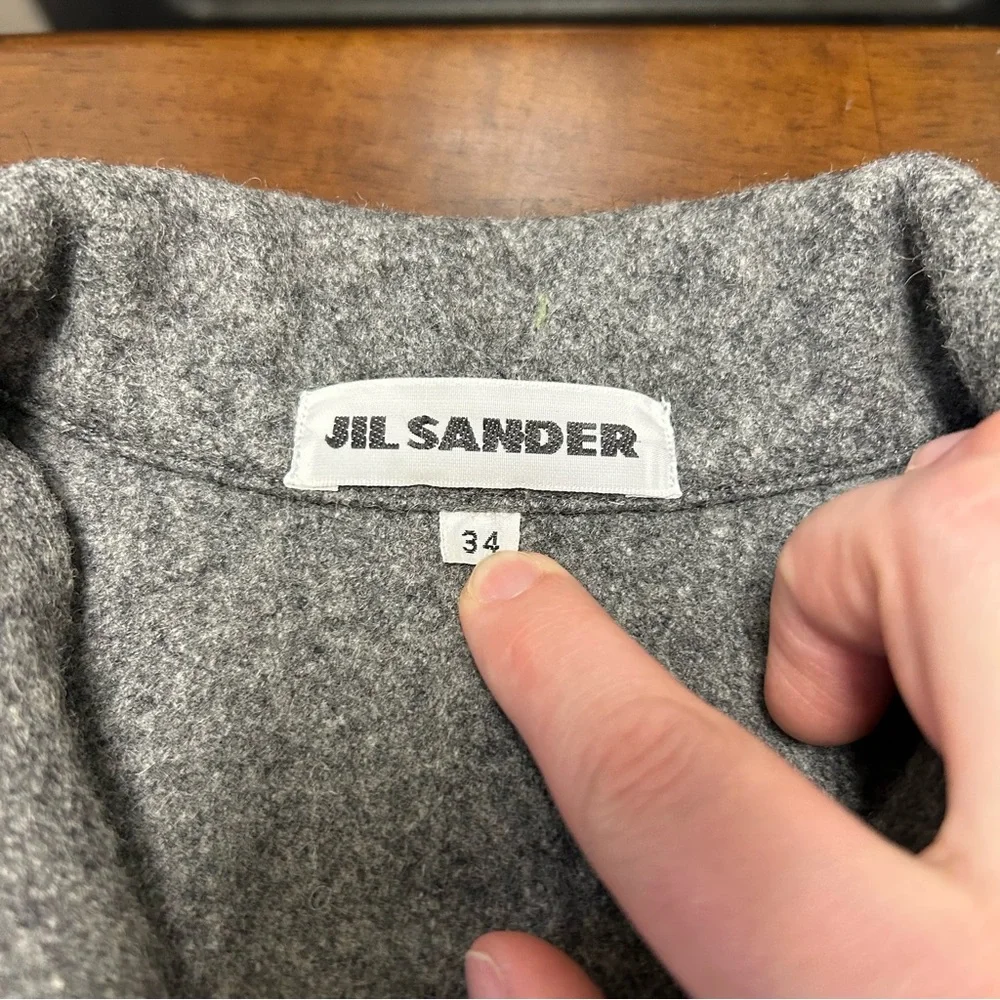 Jil Sander classic wool shirt jacket in gray Women’s Size 34 or US Small - Picture 3 of 12